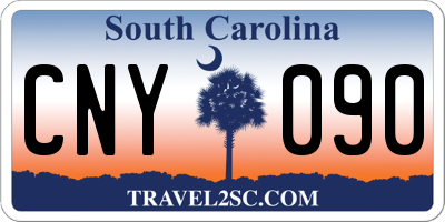 SC license plate CNY090