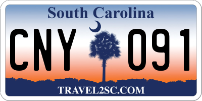 SC license plate CNY091