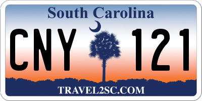 SC license plate CNY121