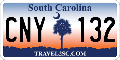 SC license plate CNY132