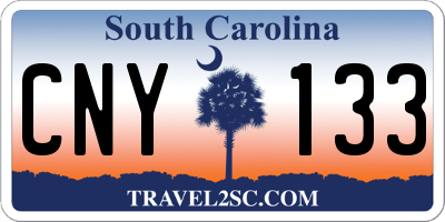 SC license plate CNY133