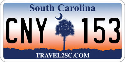 SC license plate CNY153