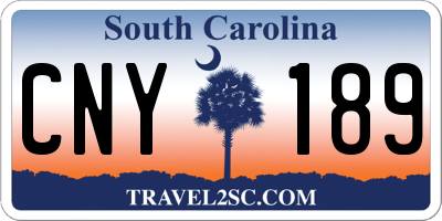 SC license plate CNY189