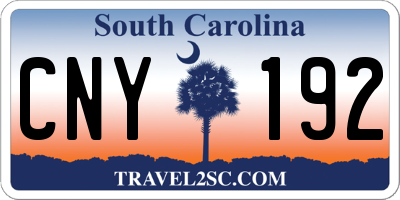 SC license plate CNY192