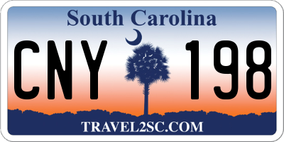 SC license plate CNY198
