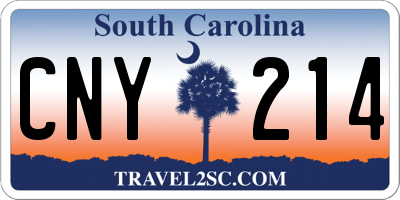 SC license plate CNY214