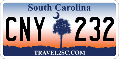 SC license plate CNY232