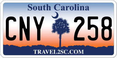 SC license plate CNY258