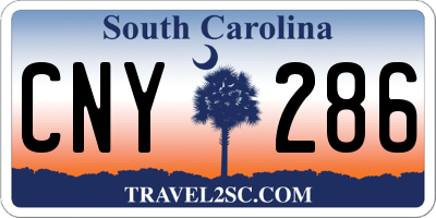SC license plate CNY286