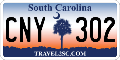 SC license plate CNY302