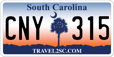 SC license plate CNY315