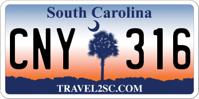 SC license plate CNY316
