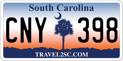 SC license plate CNY398