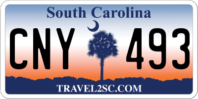 SC license plate CNY493