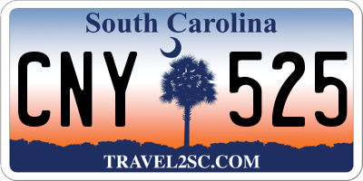SC license plate CNY525