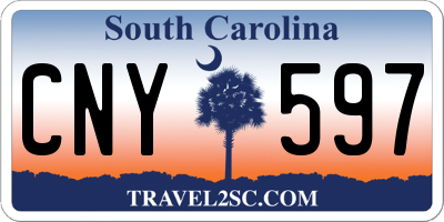 SC license plate CNY597