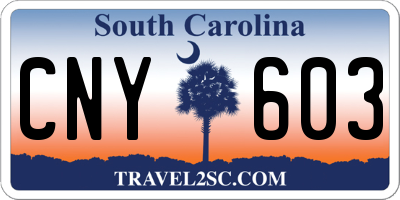 SC license plate CNY603