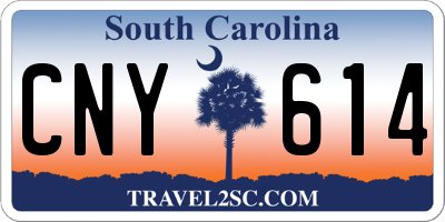 SC license plate CNY614