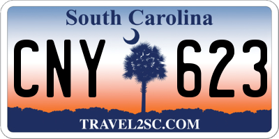SC license plate CNY623