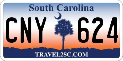 SC license plate CNY624