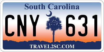 SC license plate CNY631