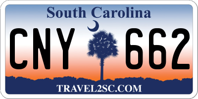 SC license plate CNY662