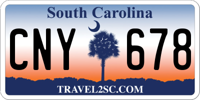 SC license plate CNY678
