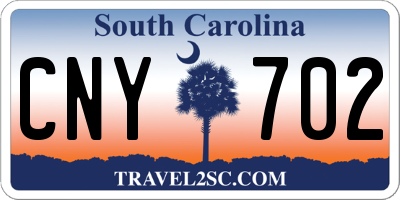 SC license plate CNY702