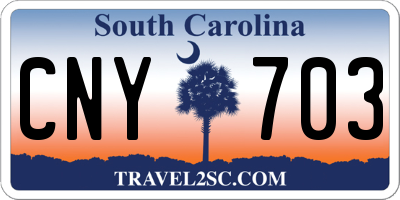 SC license plate CNY703