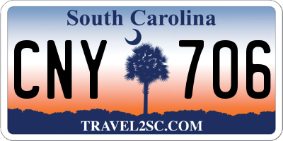 SC license plate CNY706