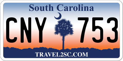 SC license plate CNY753