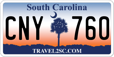 SC license plate CNY760