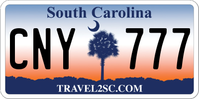 SC license plate CNY777