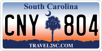 SC license plate CNY804