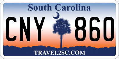 SC license plate CNY860