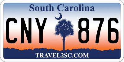 SC license plate CNY876