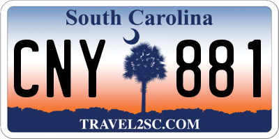 SC license plate CNY881