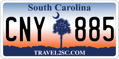 SC license plate CNY885