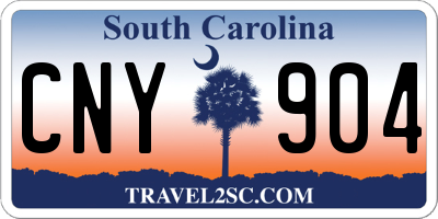 SC license plate CNY904