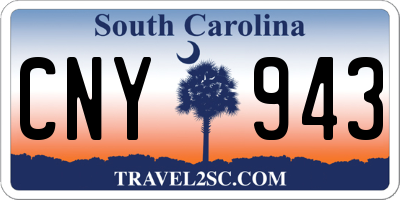 SC license plate CNY943