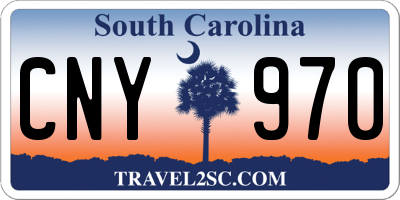 SC license plate CNY970