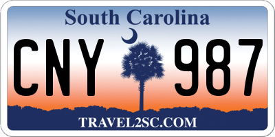 SC license plate CNY987