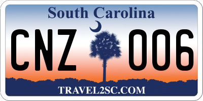 SC license plate CNZ006