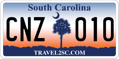 SC license plate CNZ010