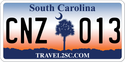 SC license plate CNZ013