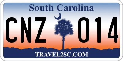 SC license plate CNZ014