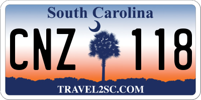 SC license plate CNZ118
