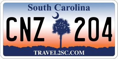 SC license plate CNZ204