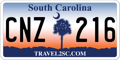 SC license plate CNZ216