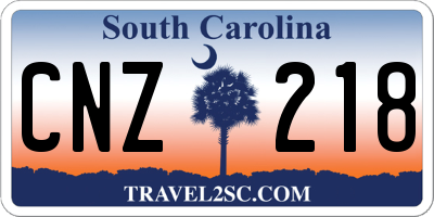 SC license plate CNZ218